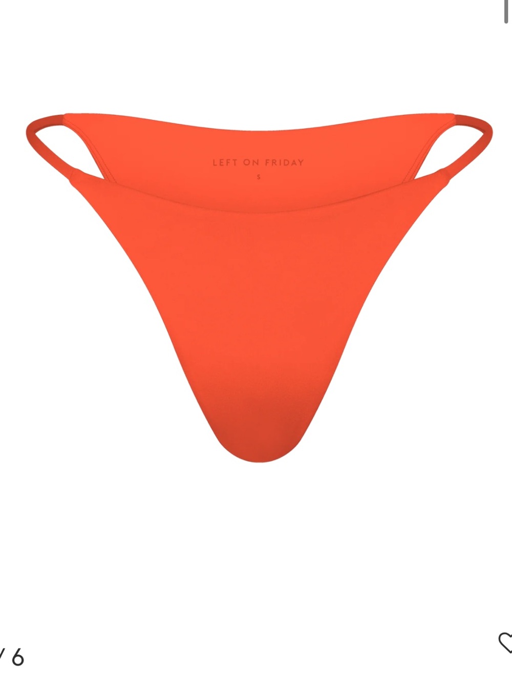 Left On Friday Neon Orange (Aperol) High-Cut Cheeky Bikini Bottom